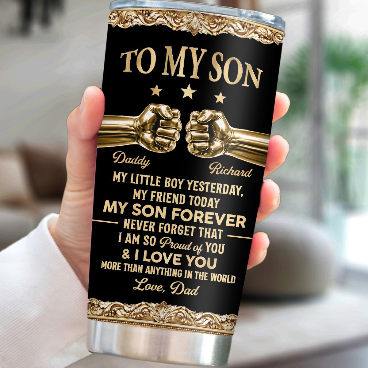 My Son Forever - Personalized 3D Effect Tumbler
