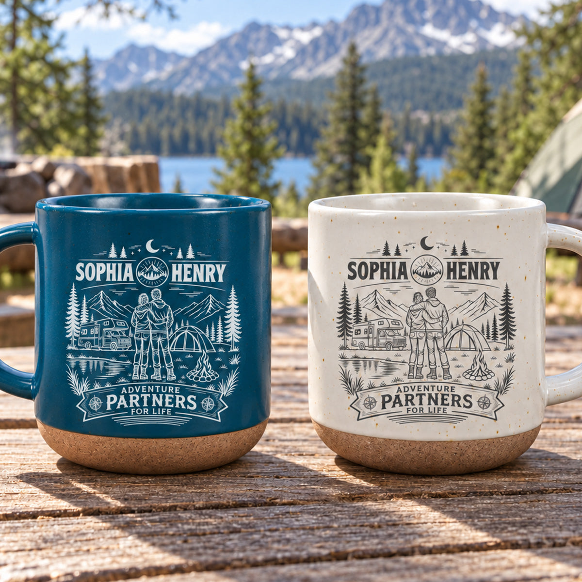 Adventure Partners For Life - Personalized Pottery Mug