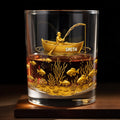 Experience the Spirit of Adventure, Fisherman and Underwater Scene - Personalized Custom Whiskey Glass - XMAS089_RWG