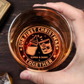 Our First Christmas Together, Baby Bottle And Whiskey Glass - Personalized Engraved Whiskey Glass - XMAS090_EWG