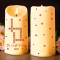 Celebrate Your Family's Special Moments With Hearts And Snowflakes - Personalized Custom LED Candle - XMAS156_LECA