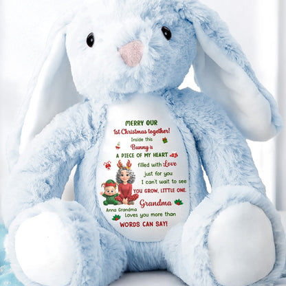 Merry Our 1st Christmas Together Filled With Love - Personalized Stuffed Bunny - XMAS179_BUN
