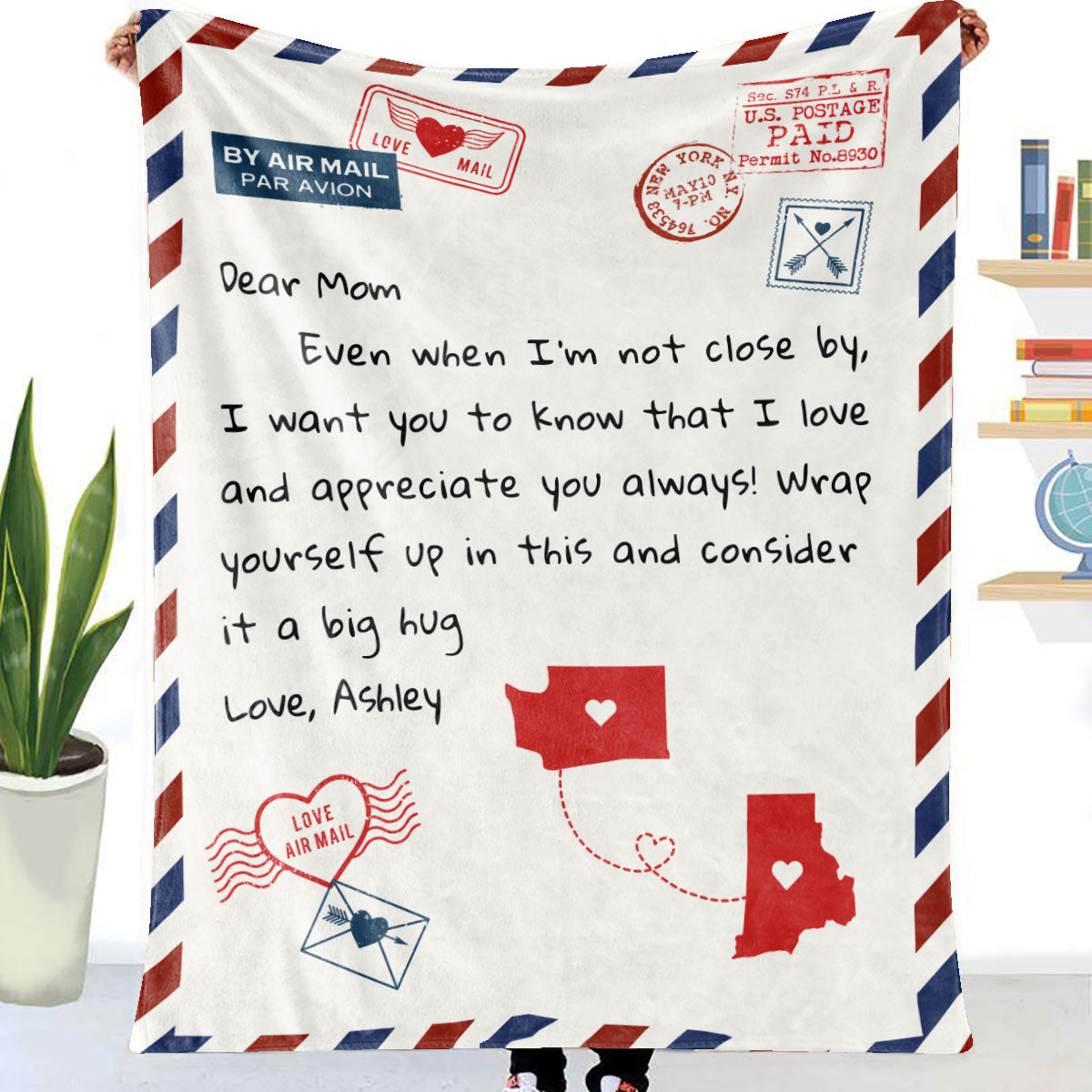 Letter To My Mom Long Distance - Personalized Fleece Blanket