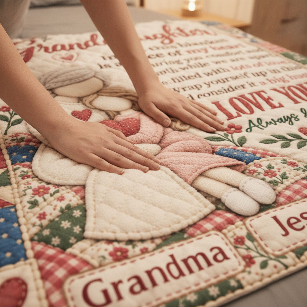 Hugs Warmth And Love Personalized Fleece Blanket