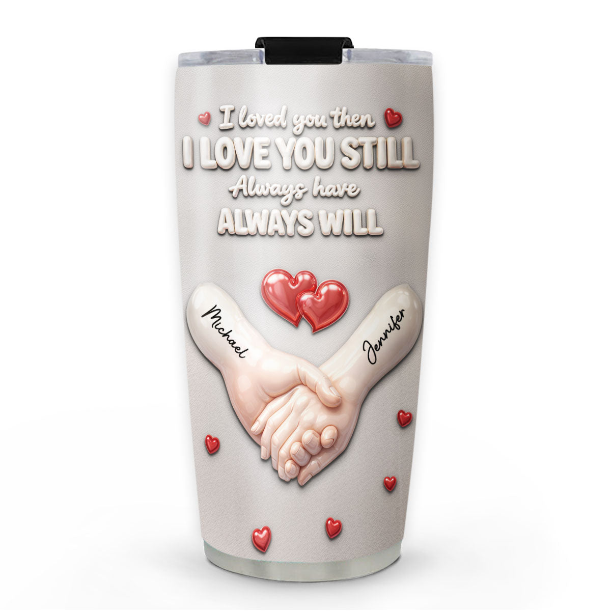 Forever Holding Hands - Personalized 3D Effect Tumbler - Christmas Gift For Couples