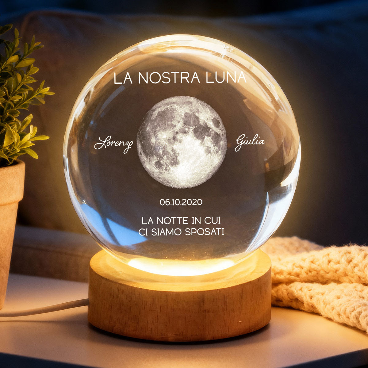 La Nostra Luna - Personalized Crystal Ball LED Night Light
