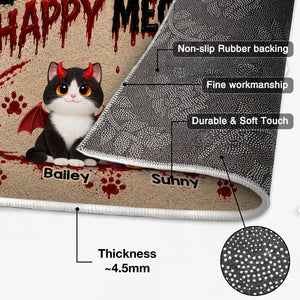 Halloween Horror Theme Beware Of Little Meownsters Cats - Personalized Doormat - Halloween Decor For Cat Lovers