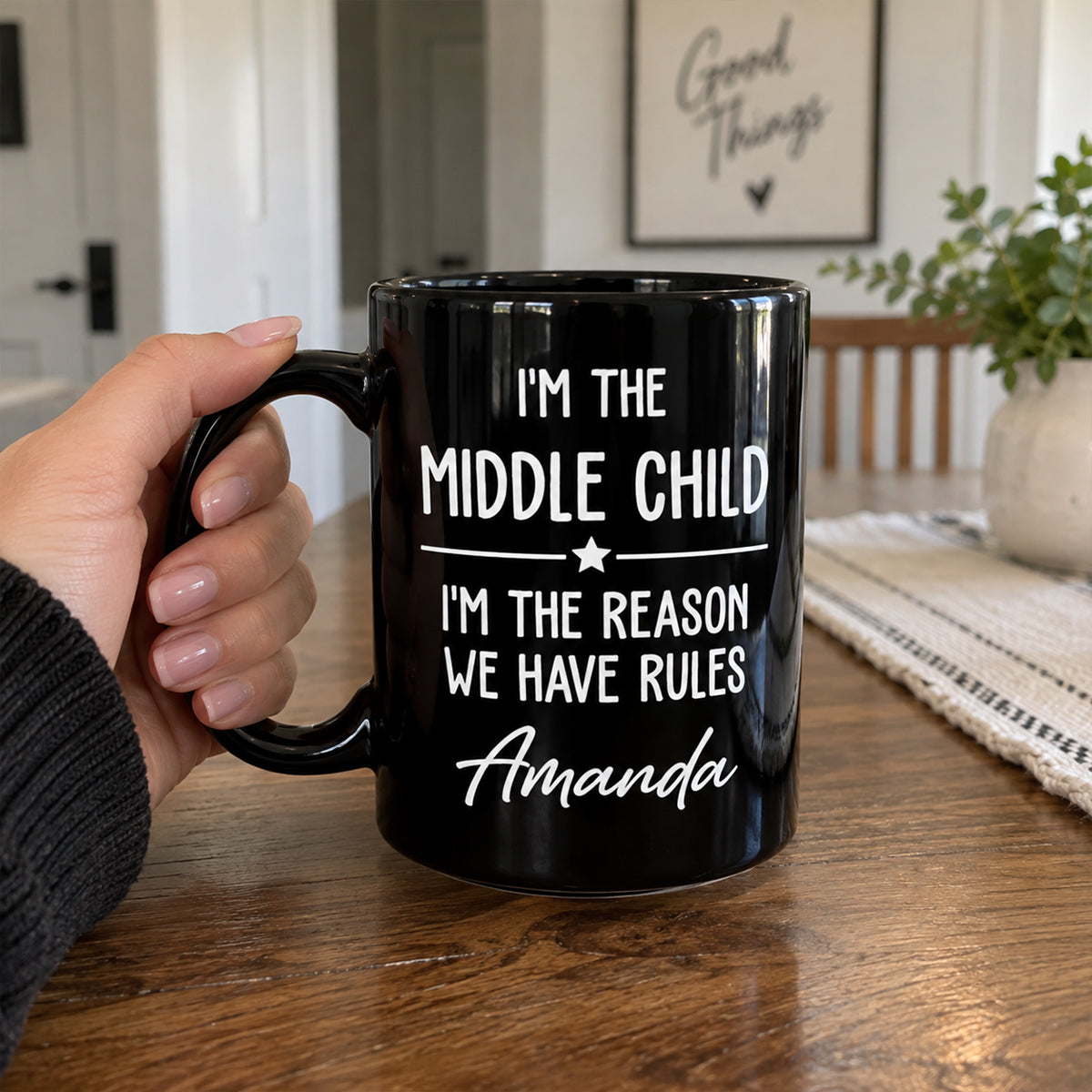 Birth Order Says It All personalized coffee mug