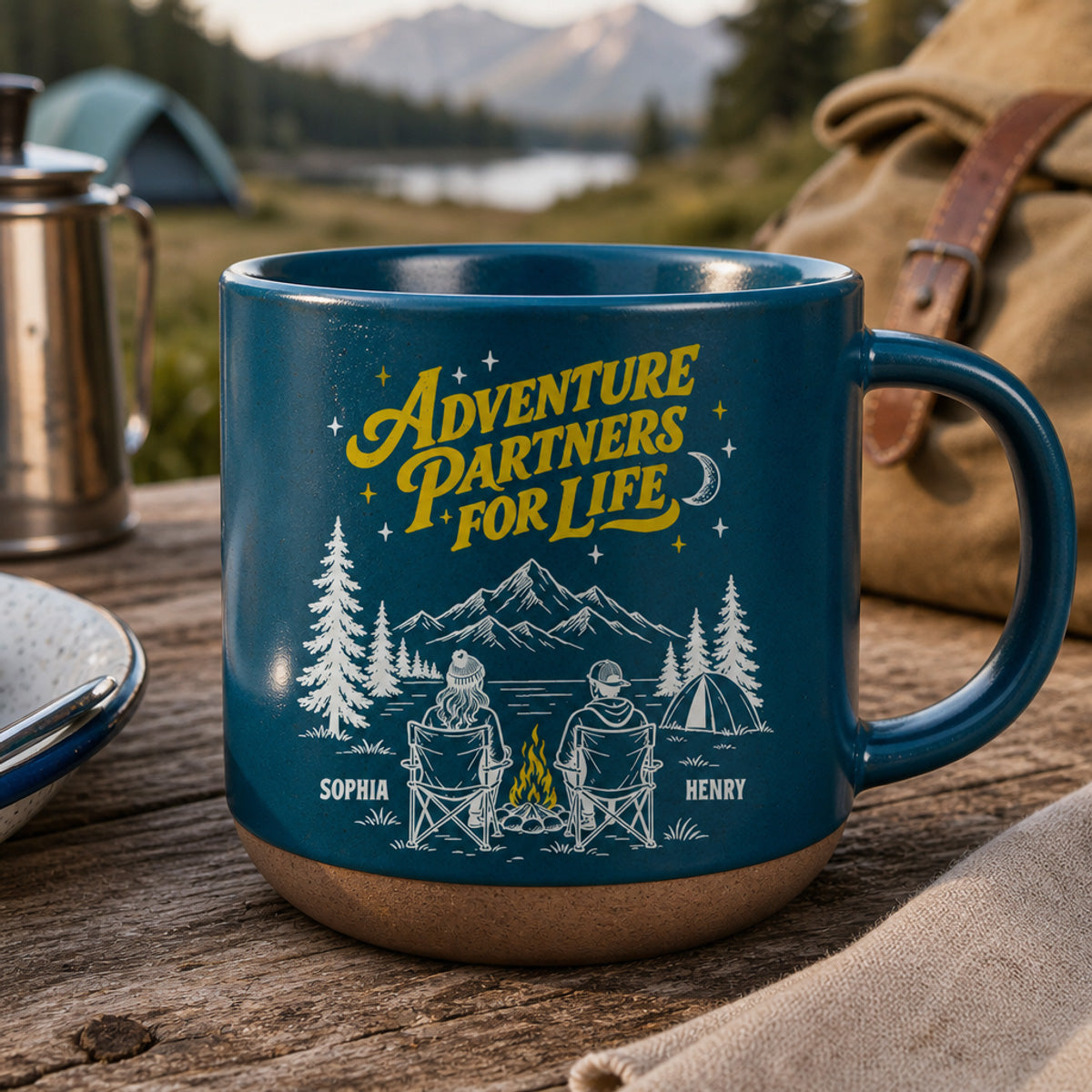 Partners In Every Adventure - Personalized Pottery Mug