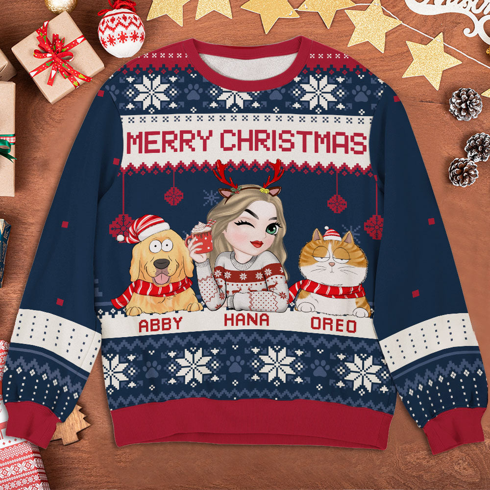 Merry Christmas - Personalized All-Over-Print Sweatshirt
