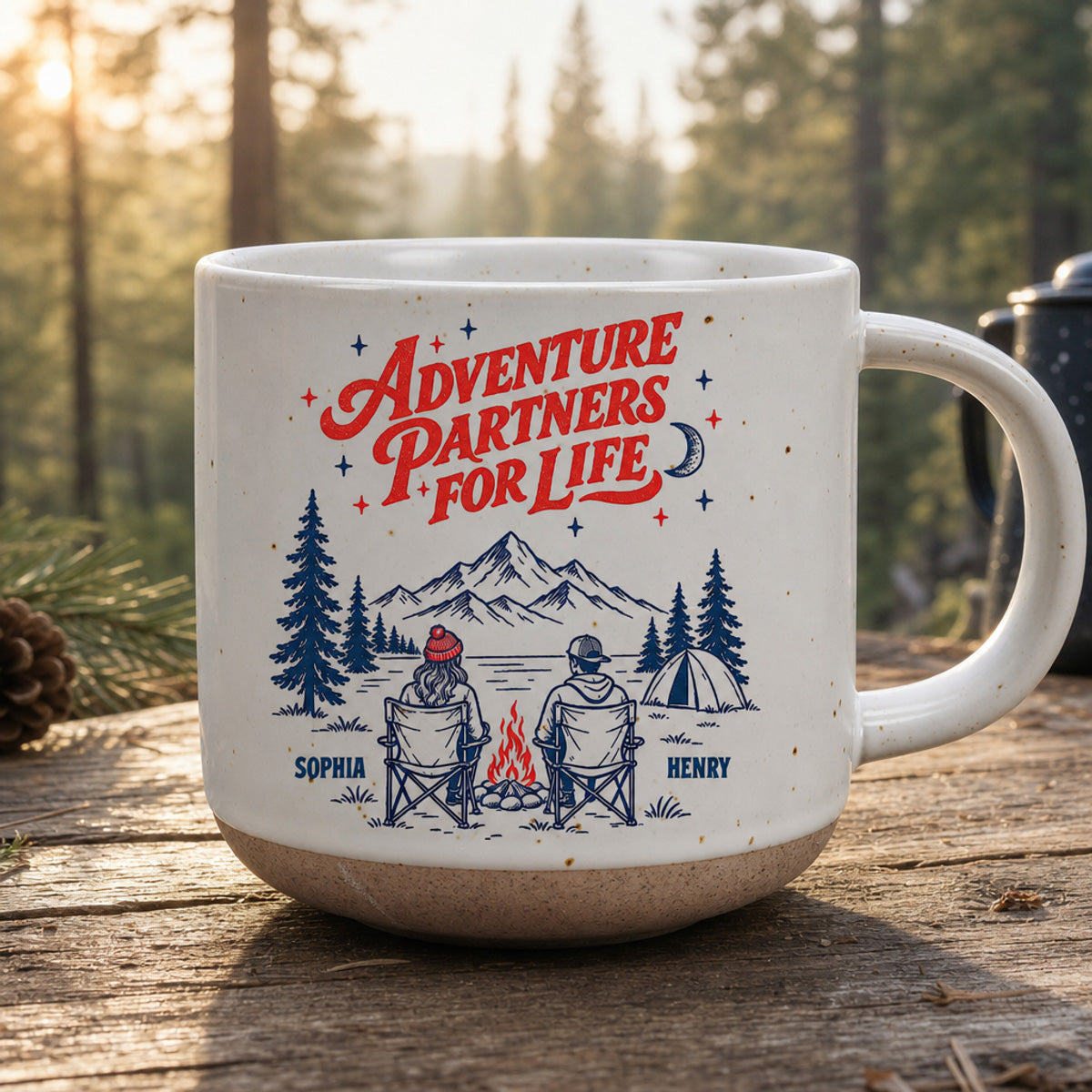 Partners In Every Adventure - Personalized Pottery Mug