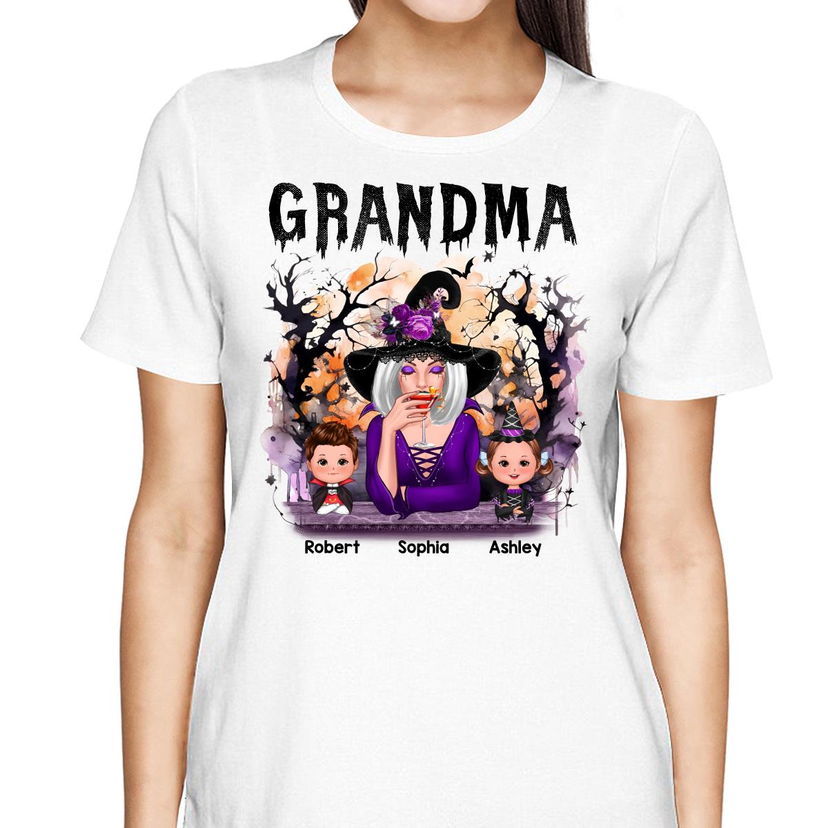 Halloween Orange Purple Dripping Grandma Grandkids - Lifestyle 2