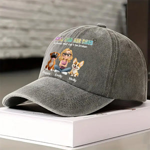 A Girl And Her Dog Personalized Vintage Washed Denim Cap