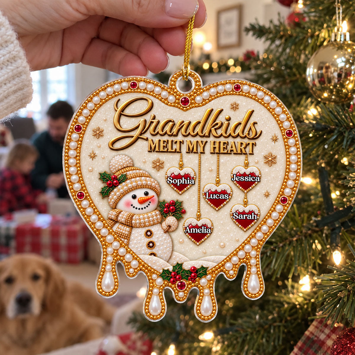 Grandkids Warm My Heart acrylic ornament