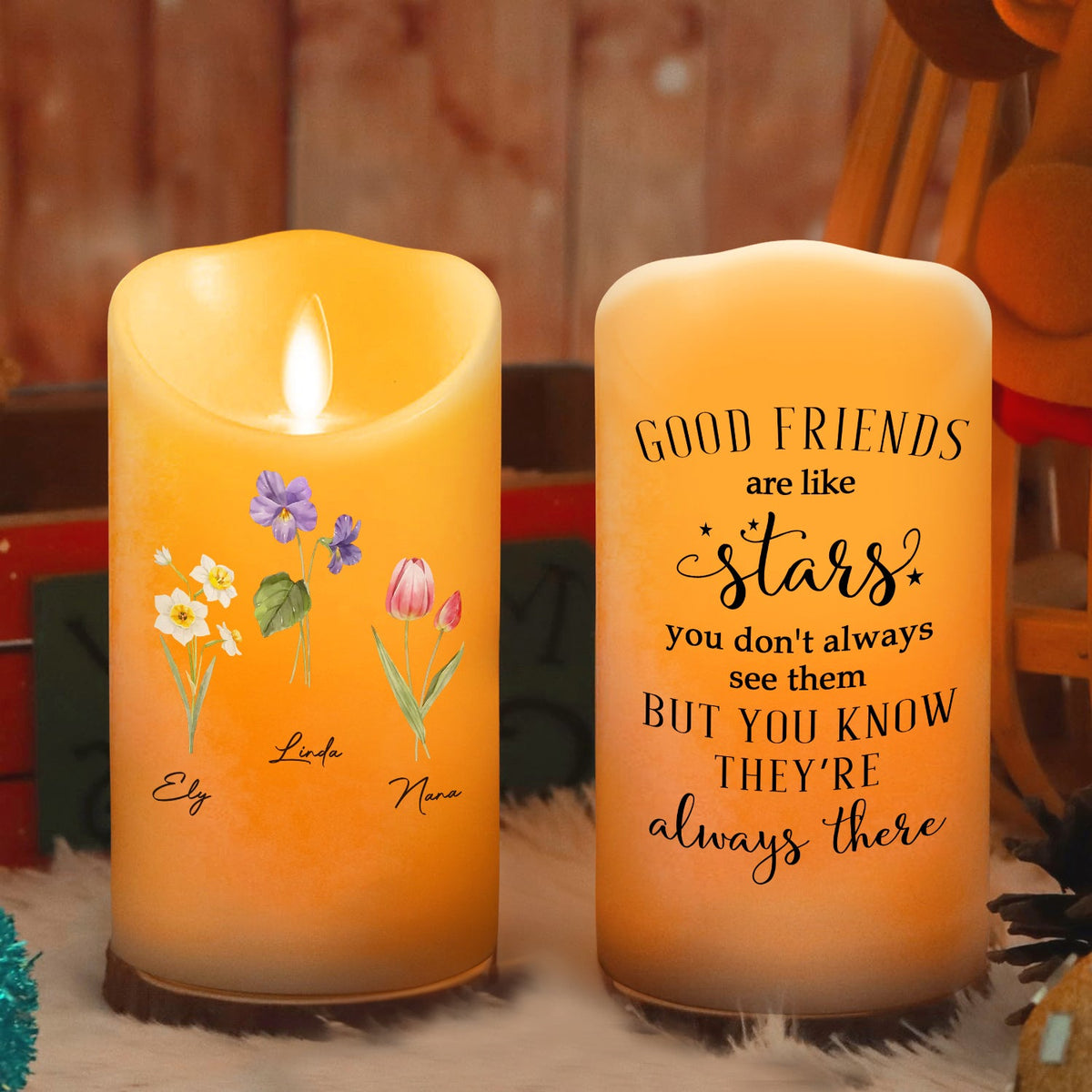 Friends Like Stars LED candle