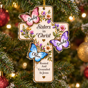 Sisters By Faith - Personalized Acrylic Ornament