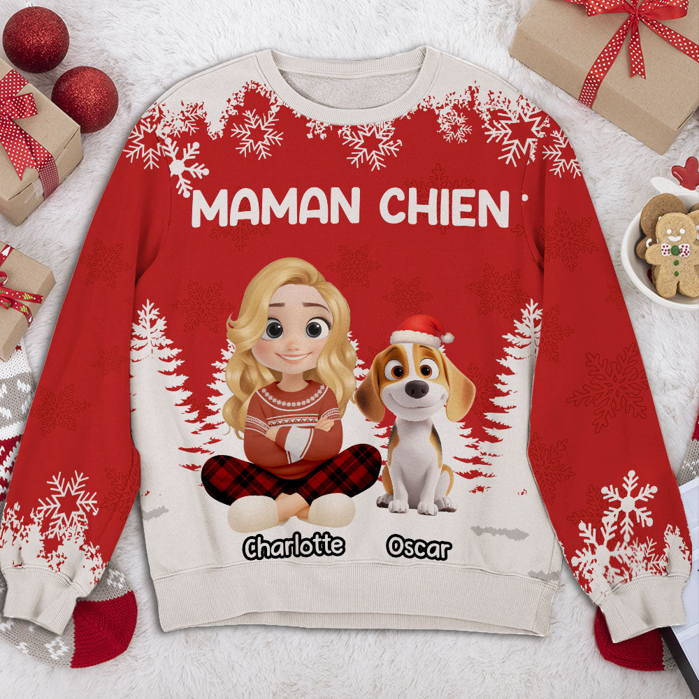 Maman chien - Personalized All-Over-Print Sweatshirt