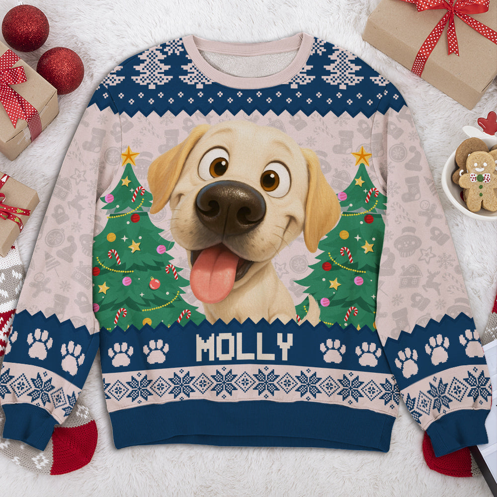 Santa Is Coming Fur Ver - Personalized All-Over-Print Sweatshirt