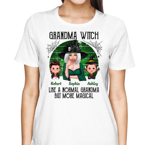 Green Retro Grandma Witch Personalized Shirt - Model View