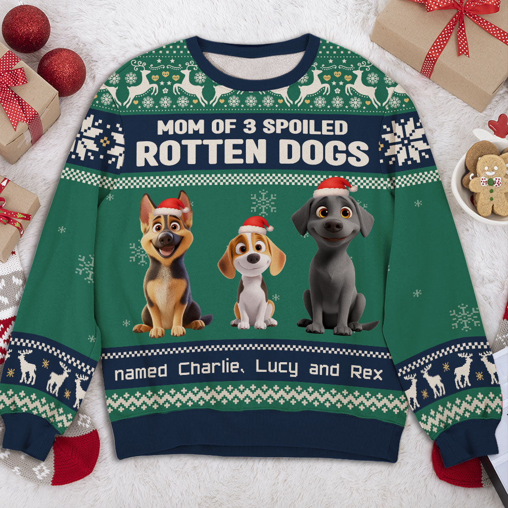 Lovely Spoiled Rotten Dog Chibi Cartoon - Personalized All-Over-Print Sweatshirt
