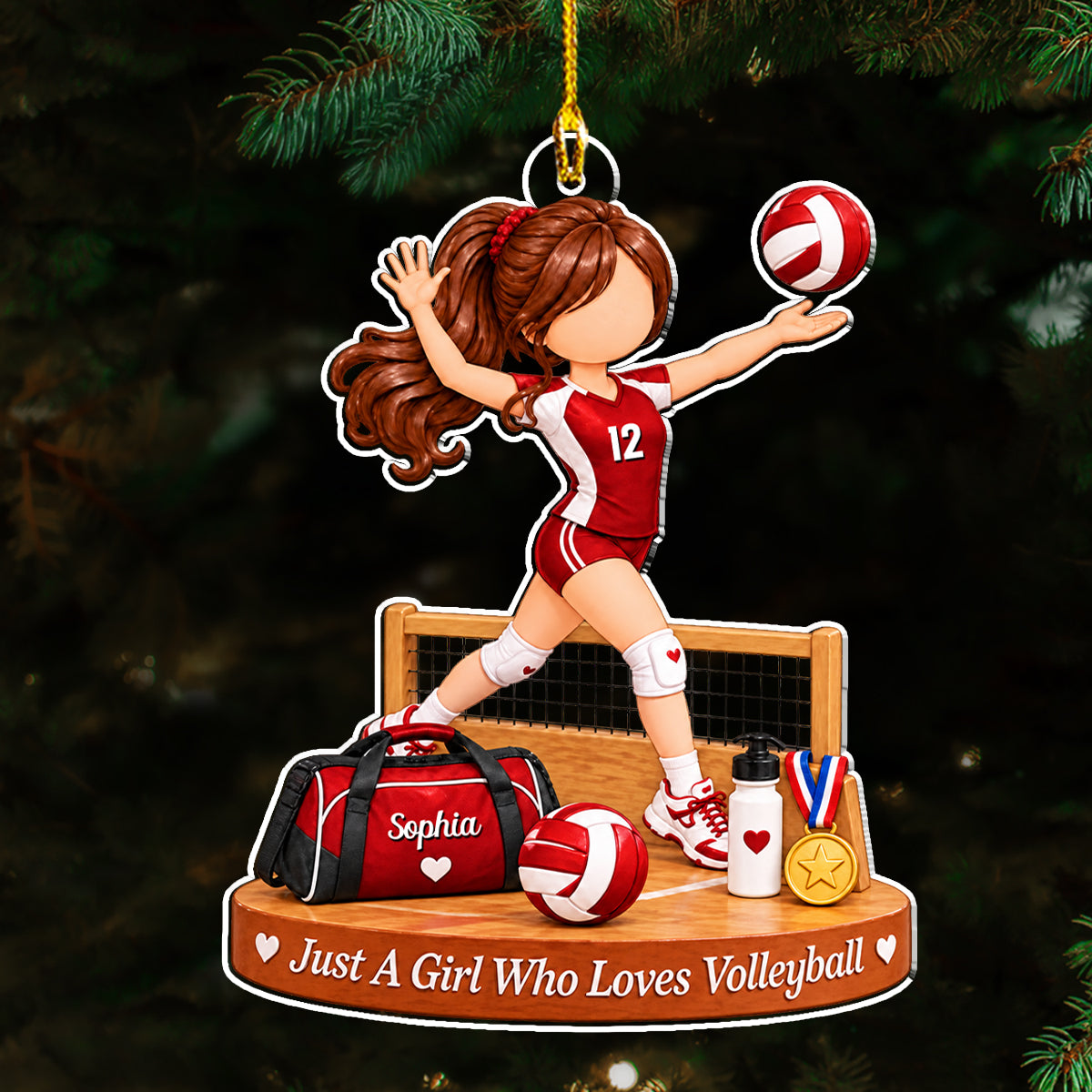 Born To Play Volleyball Daily Personalized Acrylic Ornament