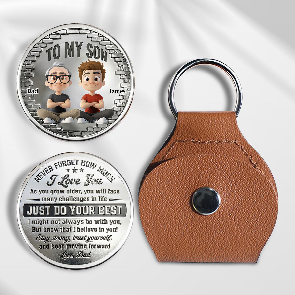 To My Son I Believe In You Cartoon Version - Personalized Pocket Hug - Christmas Gift For Son