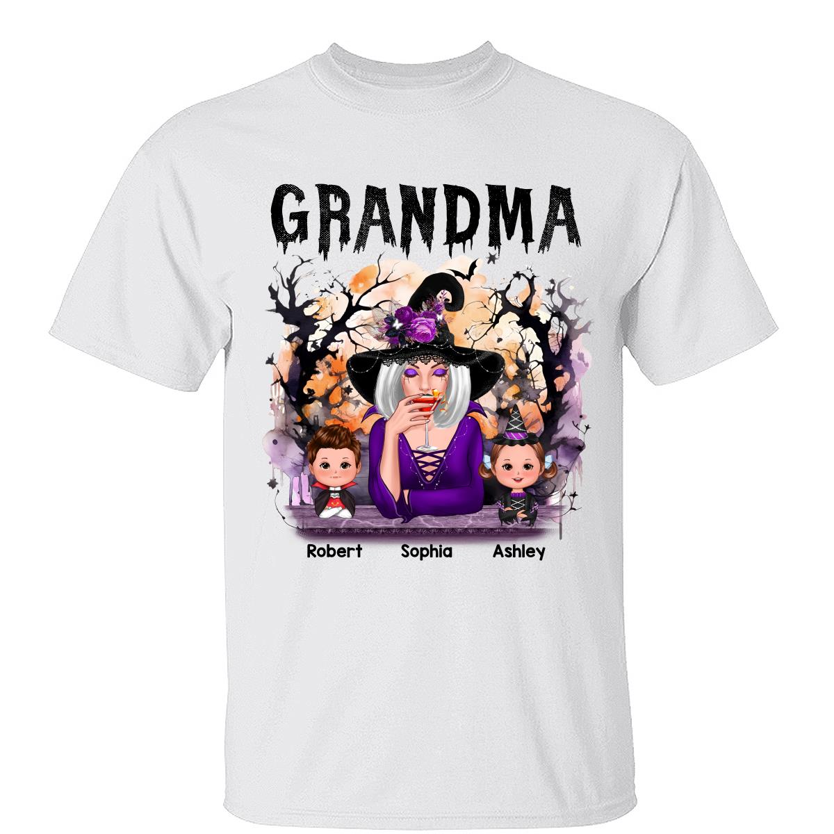 Halloween Orange Purple Dripping Grandma Grandkids - Lifestyle 1