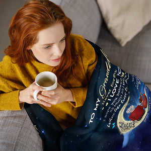 Grandma Grandkids On Moon Christmas Personalized Fleece Blanket