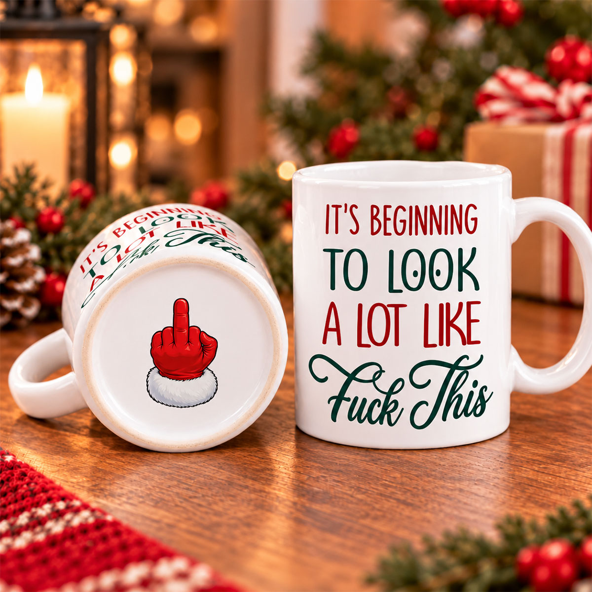 Ho Ho Nope Not Today personalized bottom print mug