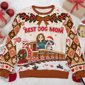 Best Dog Mom personalized all-over-print sweatshirt