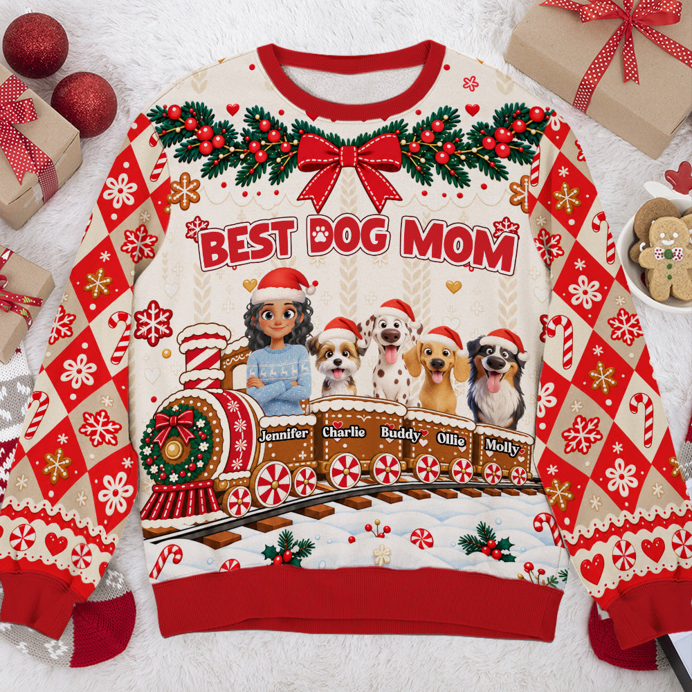 Best Dog Mom personalized all-over-print sweatshirt