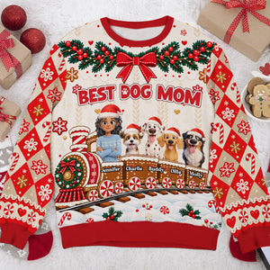 Best Dog Mom personalized all-over-print sweatshirt