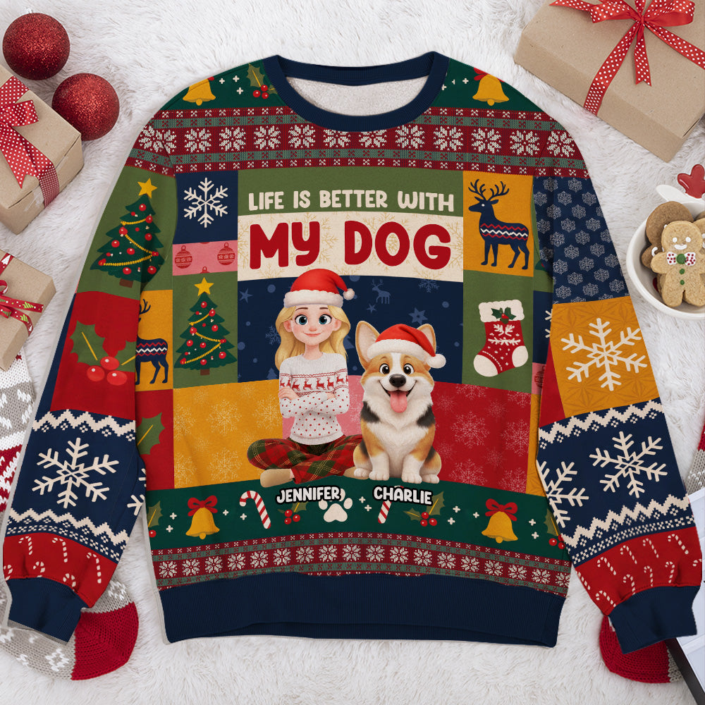 Life Is Better With My Dog - Personalized All-Over-Print Sweatshirt