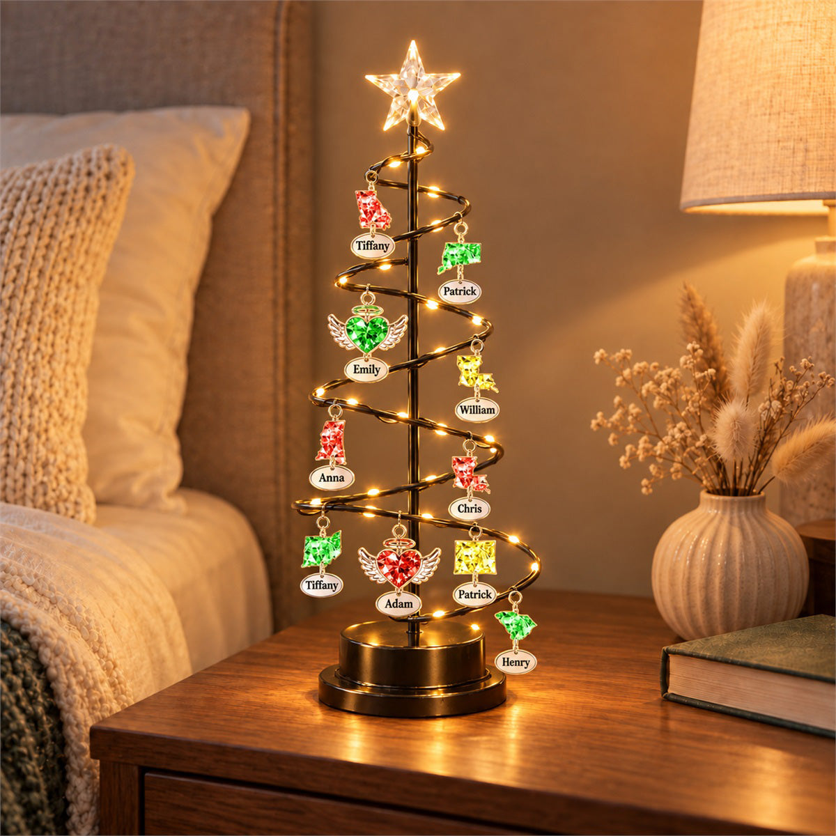 Memorial House Glow Tree - Personalized LED Tree Lights - Christmas Gift For Family