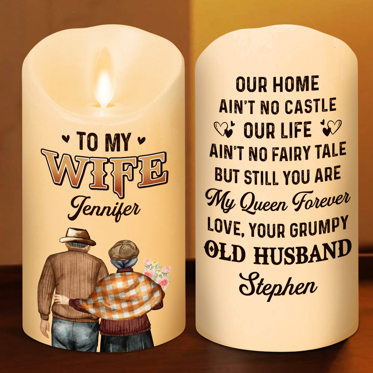 You Are My Queen Forever - Personalized LED Candle
