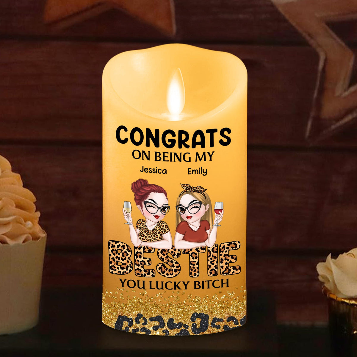 Congrats On Being My Bestie - Personalized LED Candle