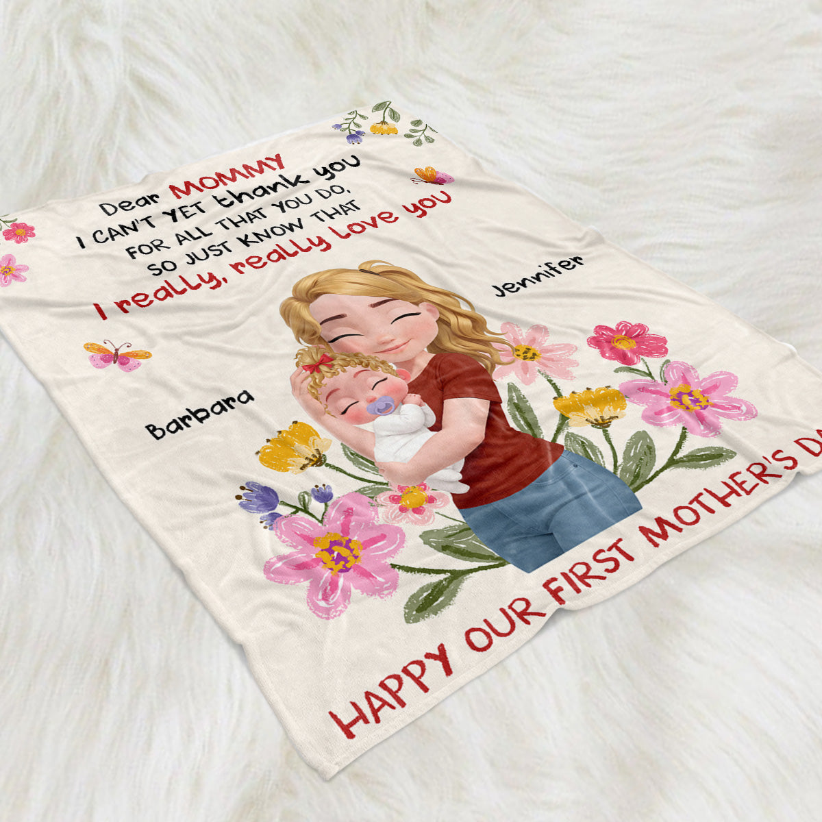 I Really Love You Mommy - Personalized Fleece Blanket - Gift For Mom