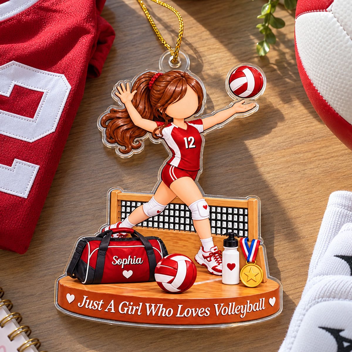 Born To Play Volleyball Daily Personalized Acrylic Ornament