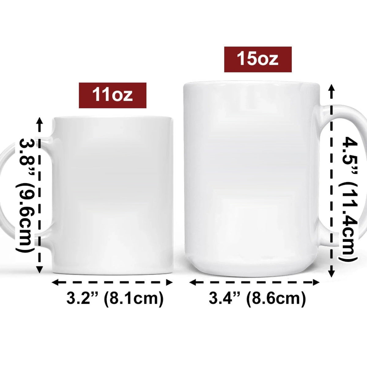Mug size chart 11oz and 15oz