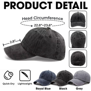 Cool Dog Father Personalized Vintage Washed Denim Cap