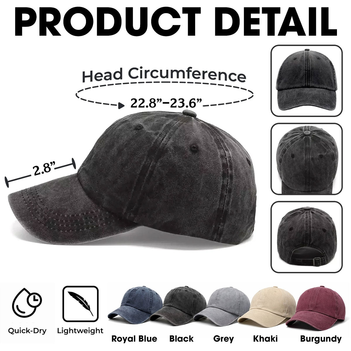 Cool Dog Father Retro Personalized Vintage Washed Denim Cap