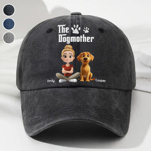 Cool Dog Mother Personalized Vintage Washed Denim Cap
