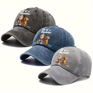 Cool Dog Mother Personalized Vintage Washed Denim Cap
