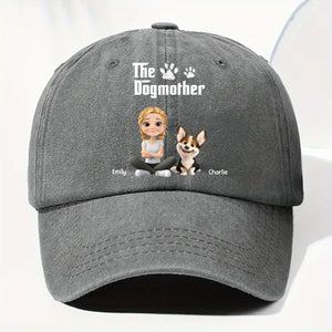 Cool Dog Mother Personalized Vintage Washed Denim Cap