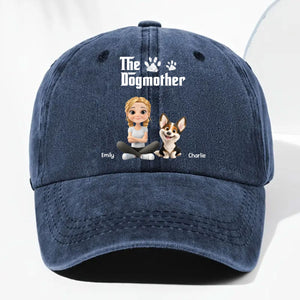 Cool Dog Mother Personalized Vintage Washed Denim Cap