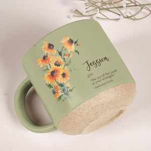 Custom Birth Flower Initial With Bible Verse - Personalized Mug — 4
