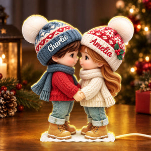 Cute Cartoon Couple Holding Hands personalized light box