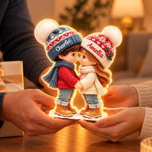 Cute Cartoon Couple Holding Hands personalized light box