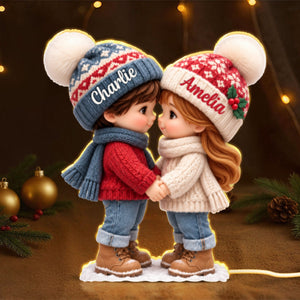 Cute Cartoon Couple Holding Hands personalized light box
