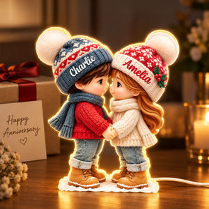 Cute Cartoon Couple Holding Hands personalized light box